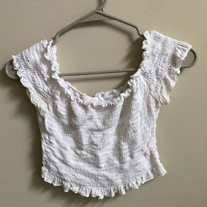 Full tilt white off the shoulder top, size medium